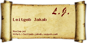 Leitgeb Jakab névjegykártya